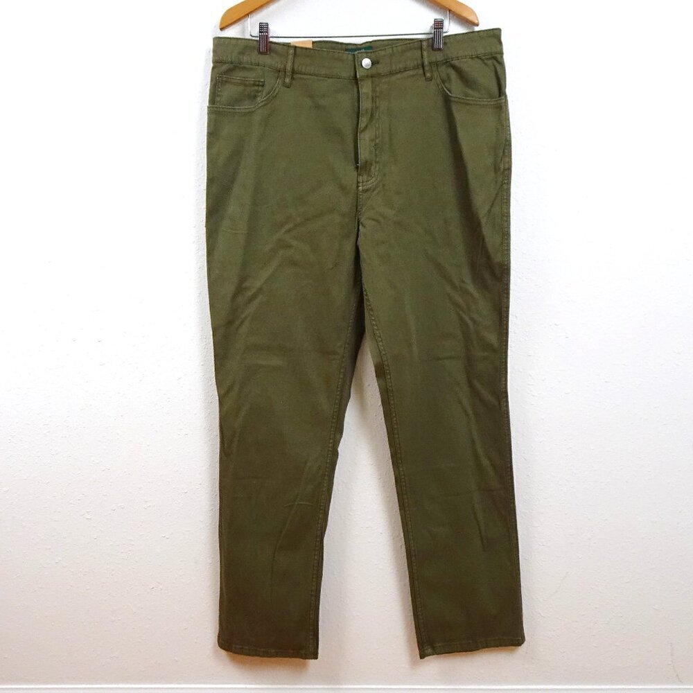 Woolrich 5 Pocket Pant Jeans Men's Size 38x32 Green Denim Stretch Utility Pocket